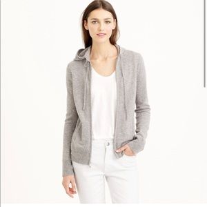 J Crew Everyday Cashmere Zip-front Hoodie